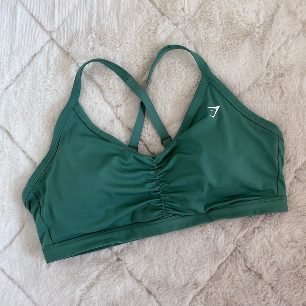 Gymshark Ruched Sports Bra - Alpine Green XXL